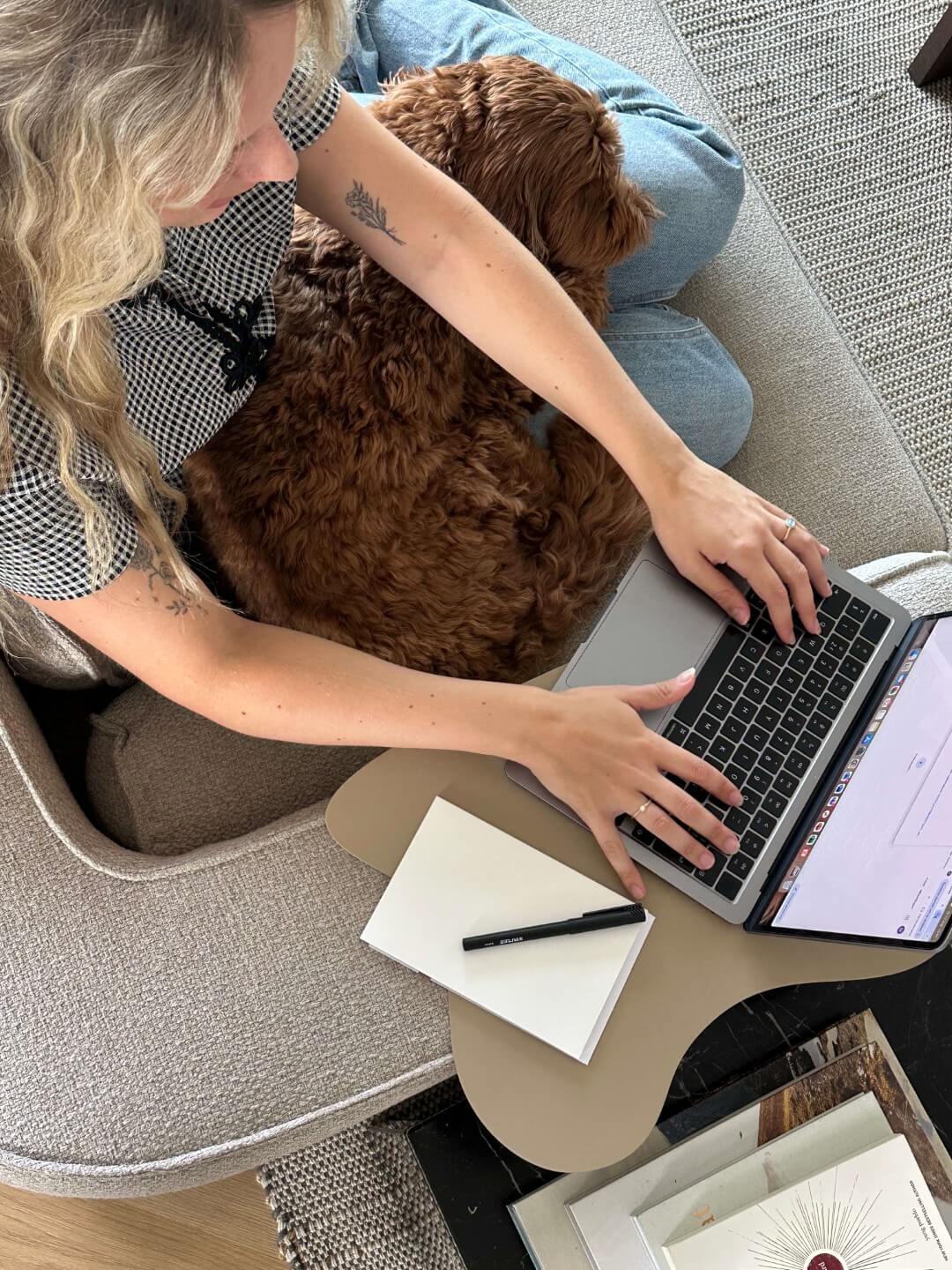 Laptop on Armtray Luno
