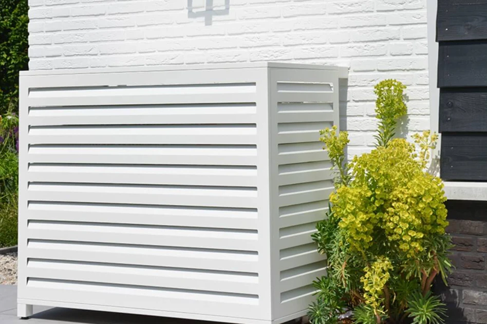 Air conditioning cover Sentimo - Upright - 62 x 92 x 110 cm RAL 9010 Fine Texture