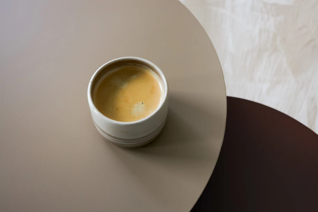 Side table with cup of coffee