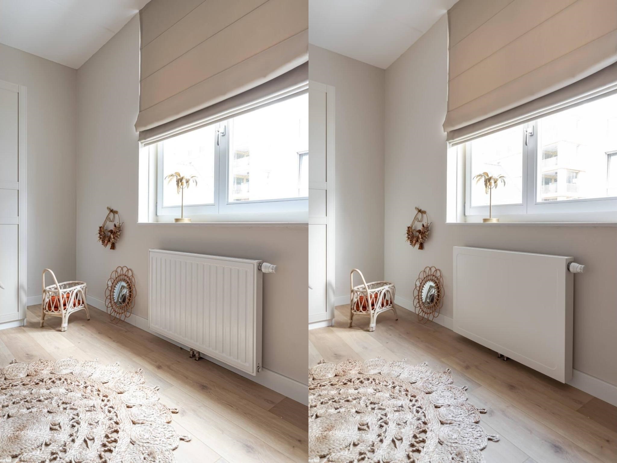Radiatorombouw Sentimo 'The Original' in kleur White Stone - 7,6 x 65 x 95 cm - Uitvoering Classic