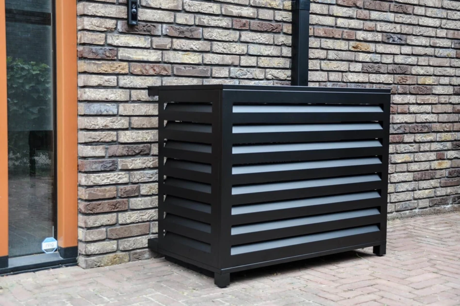 Air conditioning cover Sentimo - Upright - 52 x 72 x 90 cm RAL 9005 Fine Texture