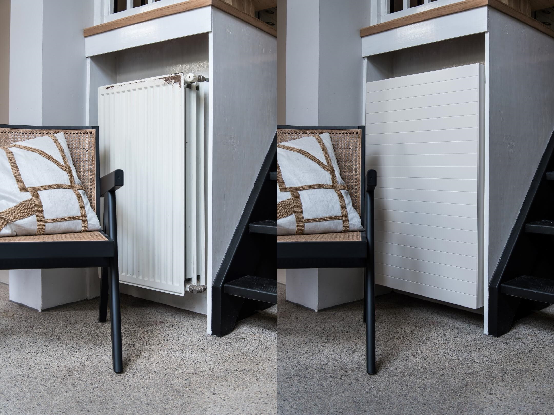 Radiatorombouw Sentimo 'The Original' in RAL 9001 - 19 x 95 x 65 cm - Uitvoering Groove