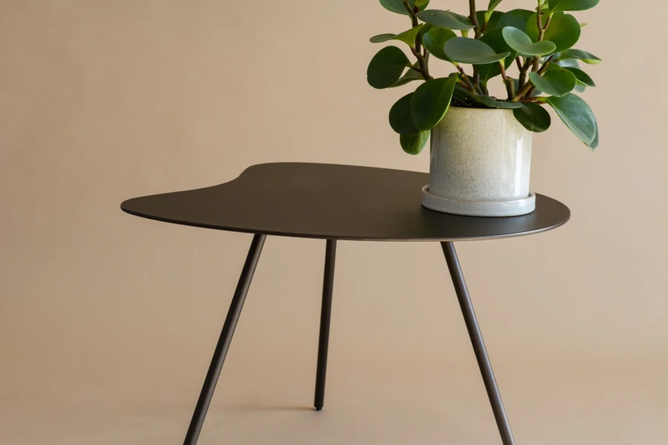 Bijzettafel Rosemary Style 3 Donkerbruin met vaas erop