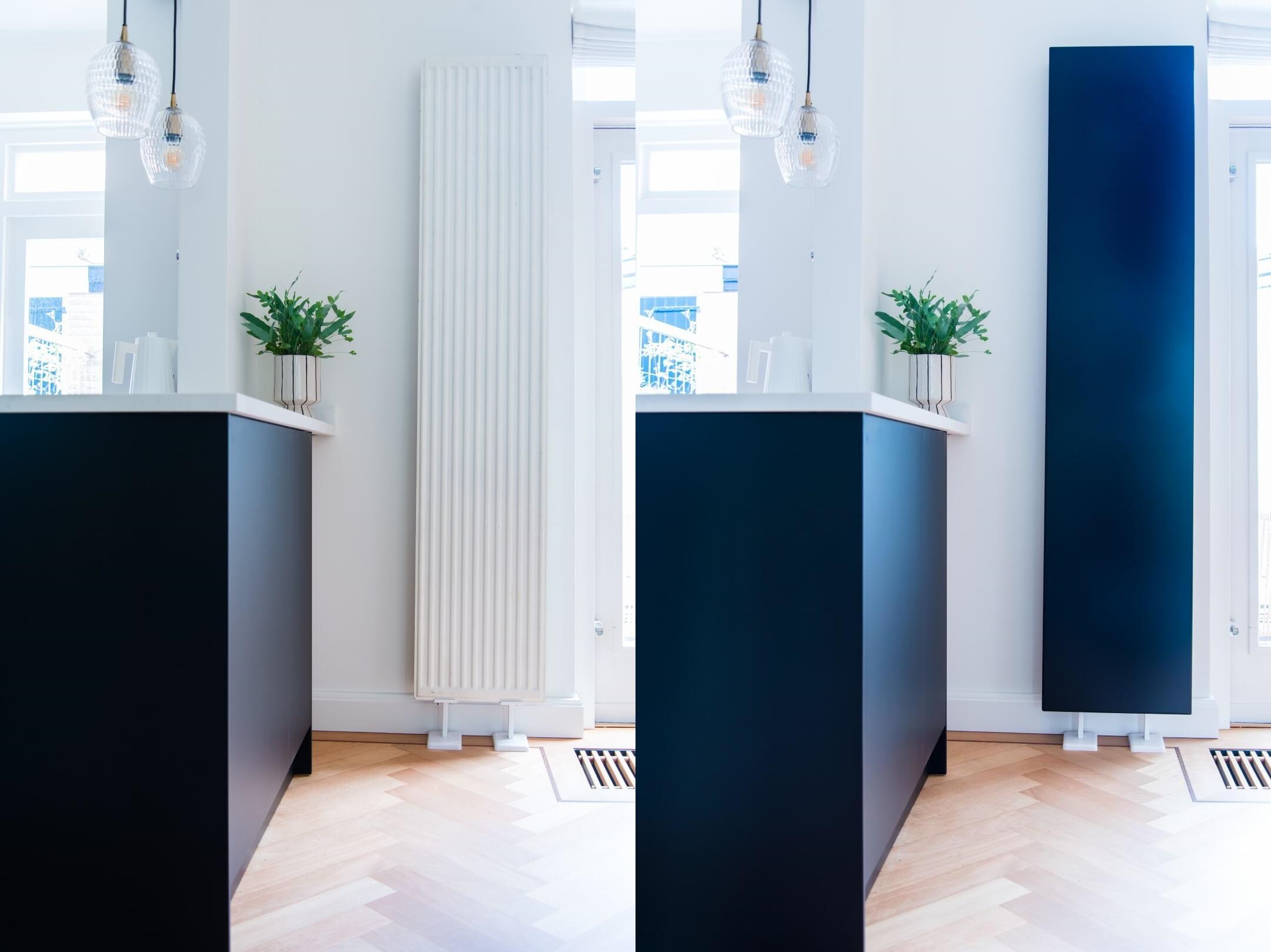 Radiatorombouw Sentimo 'The Original' in RAL 9005 - 10,7 x 205 x 45 cm - Uitvoering Solid